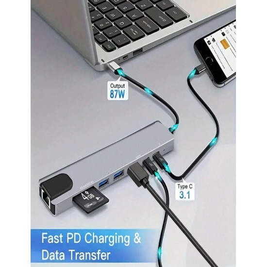 USB C 8 IN 1 HUB 