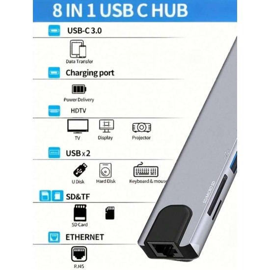 USB C 8 IN 1 HUB 