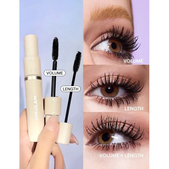 qualitySHEGLAM ماسكارا 2 في 1 من لاش بيستيس لتكثيف الرموش برأسين