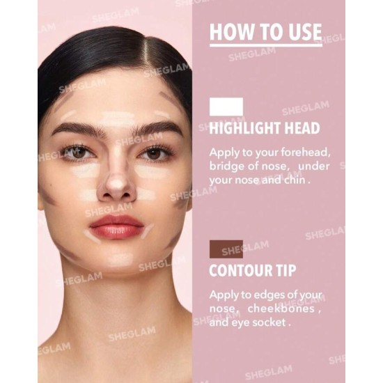 قلم تحديد وإضاءة الأنف 2 في 1 من SHEGLAM Fine Line