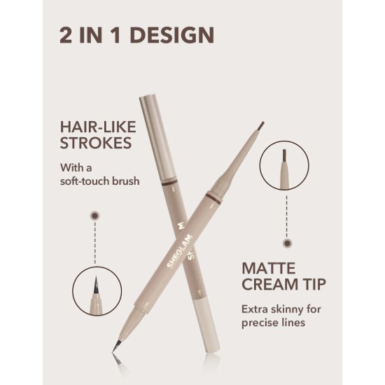 قلم حواجب 2 في1 SHEGLAM Brows On Demand 