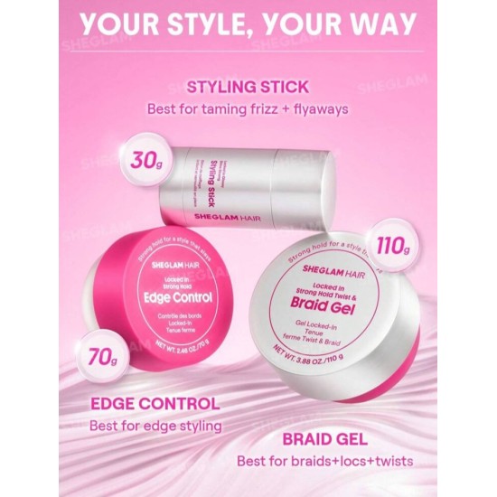 شمع مثبت الشعر SHEGLAM HAIR Locked in Glossy Shine Strong Styling Stick 