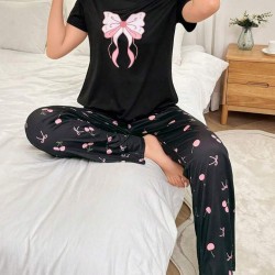  بيجامه للنساء مطبوع فيونكه 