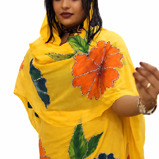 توب حرير باللون الكبريتي